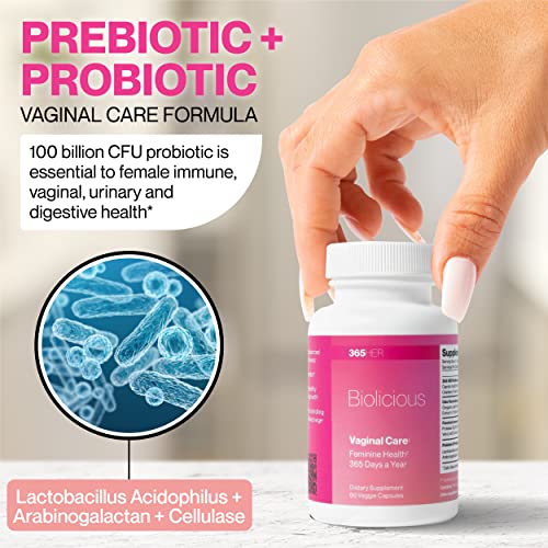 365 HER Biolicious Natural Vaginal Care Supplement (60 Capsules) | Neutralizes Odor and Reduces Discharge - AB Mystery