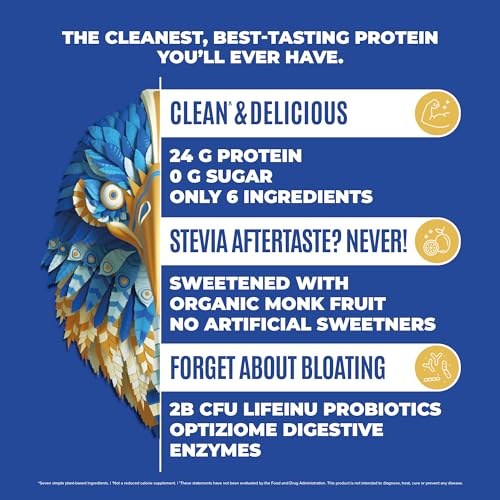 BIRDMAN Falcon Organic Vegan Protein Powder Vanilla, 24g Protein, Sugar Free, Probiotics - AB Mystery