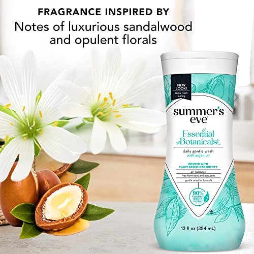 Summer's Eve Essential Botanicals Gentle Wash with Argan Oil, Removes Odor, pH balanced, 12 fl oz - AB Mystery