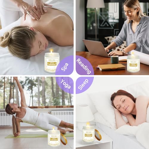4 Pack Candles for Home Scented, Lavender & Cinnamon Candles Gifts for Women, 28 oz 200H Long - AB Mystery