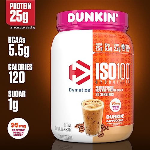 Dymatize ISO100 Hydrolyzed 100% Whey Isolate Protein Powder in Dunkin' Cappuccino - AB Mystery
