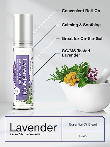 Lavender Essential Oil Roll On Blend | .33 fl oz (Pack of 2) | Roller for Skin | by Horbaach - AB Mystery