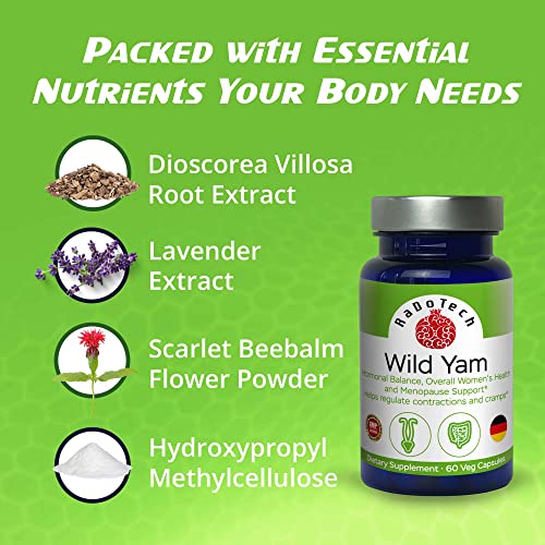 RaDoTech - Wild Yam Menopause Supplements for Women, Premenstrual and Menopause - AB Mystery