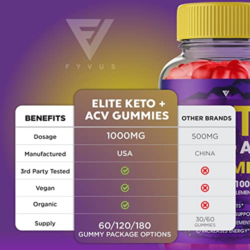 (3 Pack) Elite Keto ACV Gummies AVC, Elite Keto Plus ACV Advanced Weight Loss Gummies