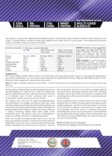 Out Angled Method Mass Gainer Powder, Tropical Banana, 6kg, 100 Scoops OUT ANGLED