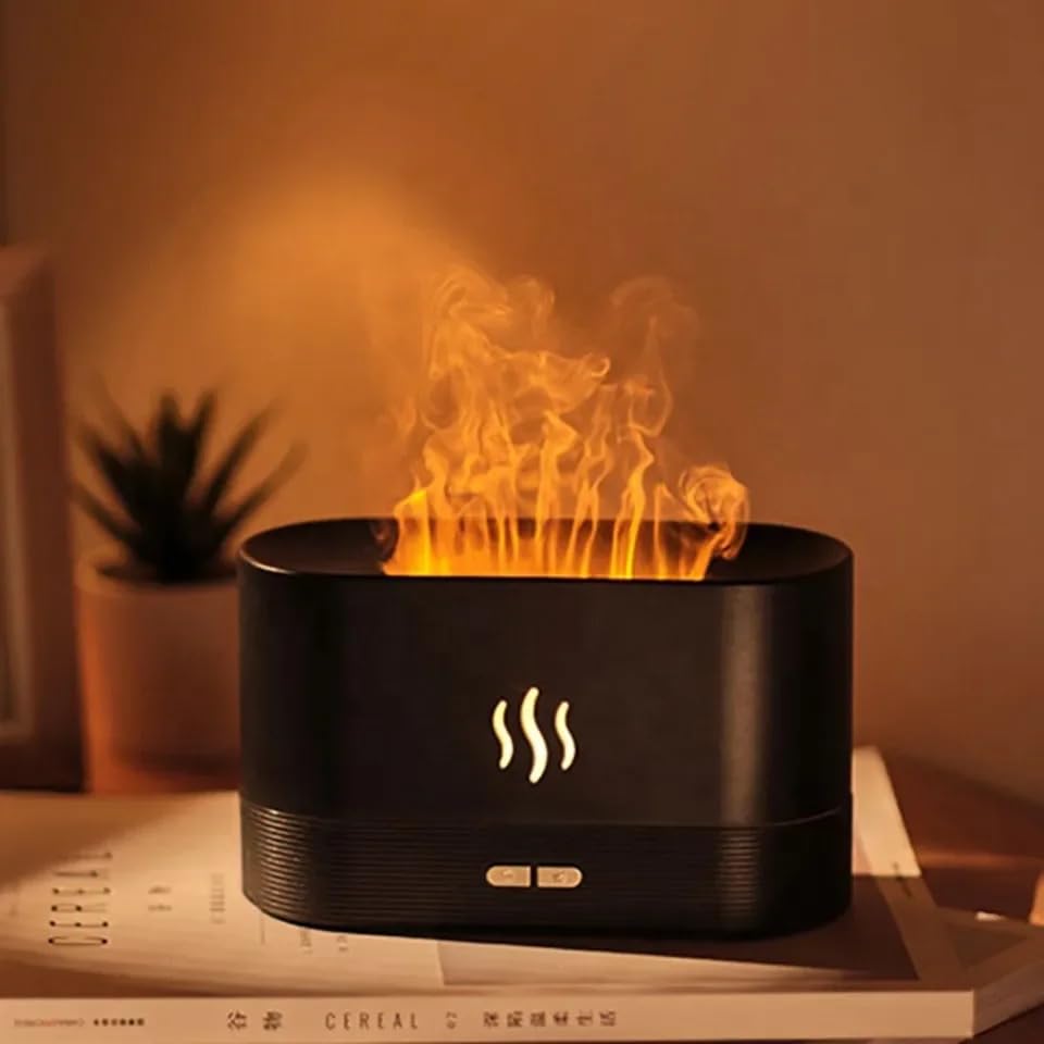 Flame Aroma Diffuser Humidifier 180ml, Oil Essential 2 Modes Brightness Aroma Humidifier - AB Mystery