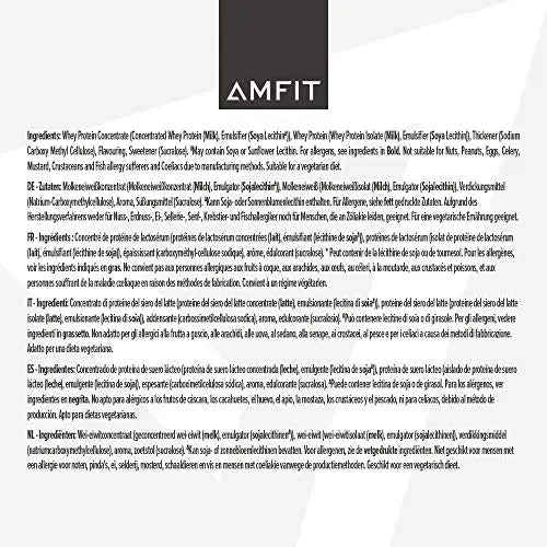 Amazon Brand - Amfit Nutrition Whey Protein Powder, White Chocolate Flavour, 33 Servings, 1 kg Amfit Nutrition