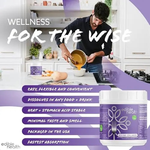 Premium Collagen Powder. Types 1 and 3, Protein Peptides, 18 Amino Acids. 400g. Edible Health