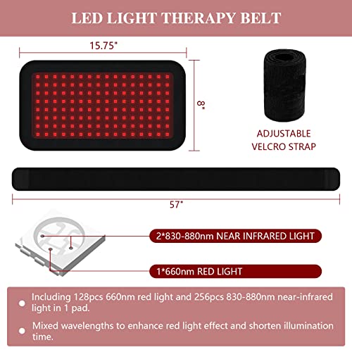 Red Light Therapy Belt, Infrared Light Therapy Wrap Red Light Therapy Device for Body, Pain Relief - AB Mystery