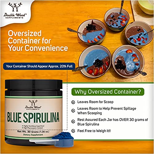Blue Spirulina Powder - Maximum 35% Phycocyanin Content, Superfood Powder from Blue - AB Mystery