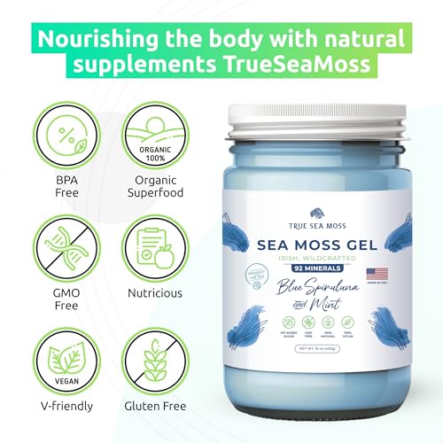 TrueSeaMoss Wildcrafted Irish Sea Moss Gel – Nutritious Raw Seamoss Rich in Minerals - AB Mystery