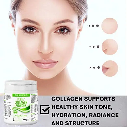 Collagen Powder Marine Supplement | Hydrolyzed Protein peptides with Hyaluronic Acid Vitamin C Biotin etc for Women Men - AB Mystery