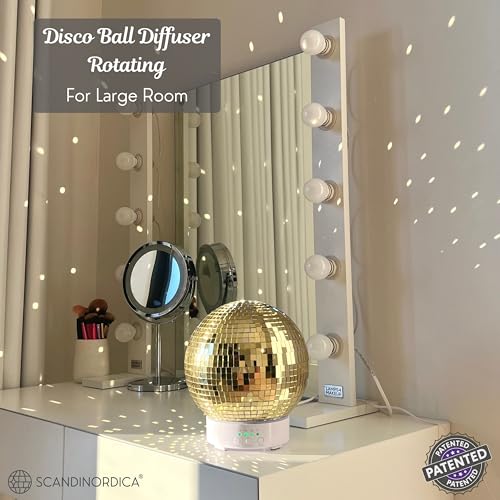Disco Ball Diffuser Rotating - 300 ML Mirror Ball Oil Diffuser, Essential Oils Diffusers for Home - AB Mystery
