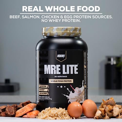 REDCON1 MRE Lite Whole Food Protein Powder, Fudge Brownie - Low Carb & Whey - AB Mystery