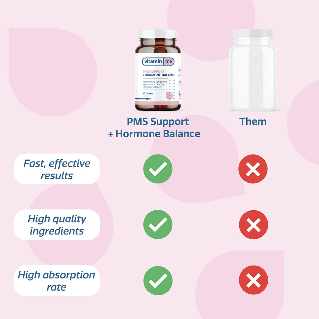 VitaminMe - PMS + Hormone Balance | Balance Estrogen & Support Menopause, Bloating, Acne & PMS Relief - AB Mystery