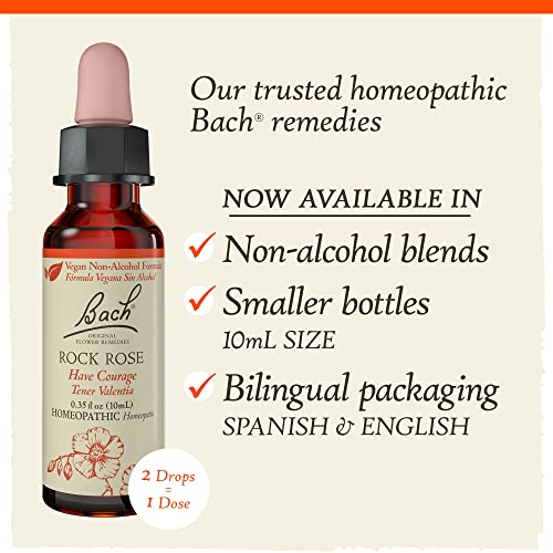 Bach Original Flower Remedies, Rock Rose for Courage (Non-Alcohol Formula), Natural Homeopathic - AB Mystery