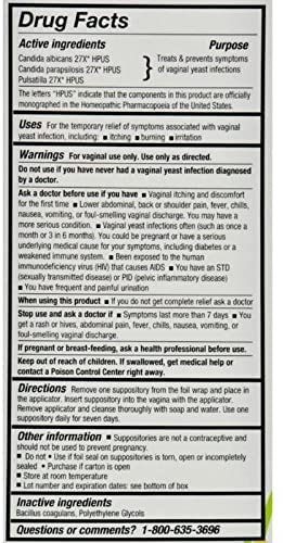 Yeast-Gard Advanced Homeopathic Suppositories 10 ea (Pack of 2) - AB Mystery