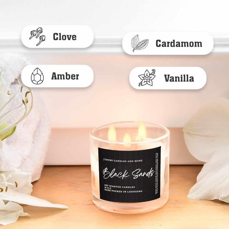 100% Soy Candles Clearance (16 Oz) - Hand Poured Scented with Essential Oil, Aromatherapy Candles - AB Mystery