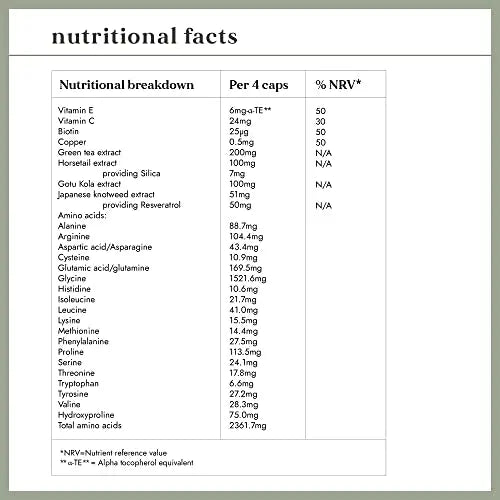 Fushi Vegan Collagen Booster, Vegan Amino Acids, with Vitamin C, E, Biotin - AB Mystery