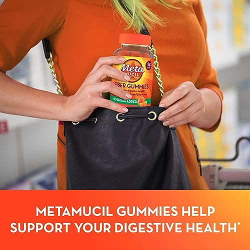 Metamucil Fiber Supplement Gummies, Sugar Free Orange Flavor, 5g Prebiotic Plant Based - AB Mystery