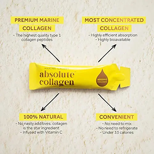 Absolute Collagen Marine Liquid Collagen Supplement for Women - 8000mg Collagen in Each Sachet Absolute Collagen