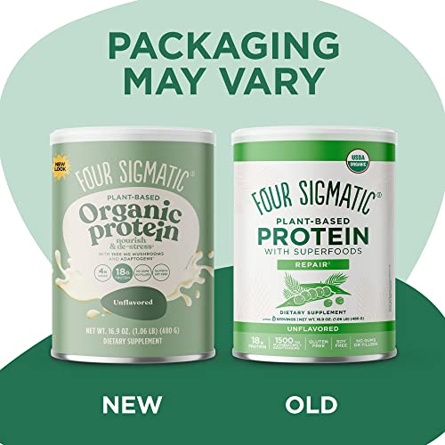 Four Sigmatic Organic Plant-Based Protein Powder Unflavored Protein with Lion’s Mane - AB Mystery