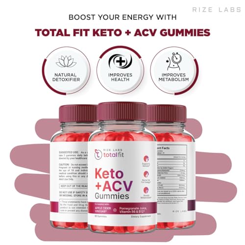 (2 Pack) Total Fit Keto ACV Gummies Advanced Weight Loss, Total Fit Keto ACV + BCB Gummies