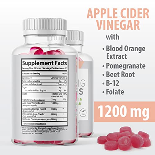 (Official 2 Pack) Slimming Gummies It Works with Apple Cider Vinegar and Sicilian Blood Orange Extract - AB Mystery