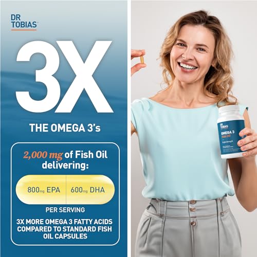Dr. Tobias Omega 3 Fish Oil, 800 mg EPA 600 mg DHA Omega 3 Supplement for Heart - AB Mystery