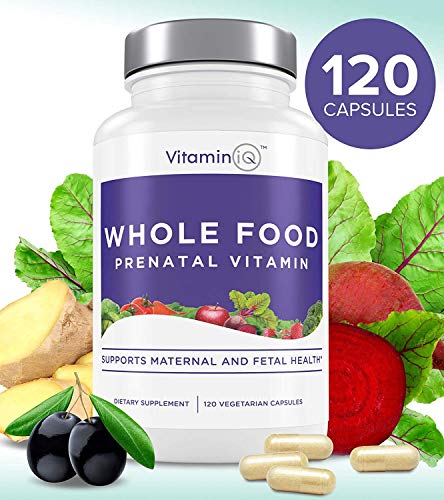 VitaminIQ Whole Food Prenatal Vitamins (120 Capsules) Natural Support for Maternal and Fetal Health VitaminIQ