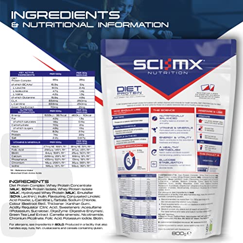 SCI-MX Diet Protein, High Protein, Low Sugar, Low Fat Lean Protein Formula Powder with Added CLA SCI-MX