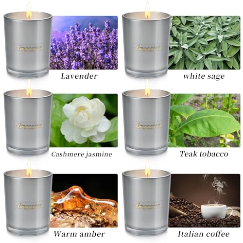 6 Pack Candles Clearance, Large Scented Candles, Candles for Home Scented, 35oz 250 Hour Long - AB Mystery