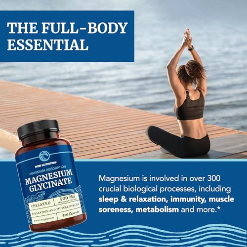 Magnesium Glycinate 500mg | Chelated Bisglycinate Complex for Muscle Relaxation - AB Mystery