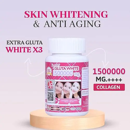 Supreme Gluta White 1500000mg for Skin Lightening, Skin Moisturizer, Collagen Stimulator Healthy - AB Mystery