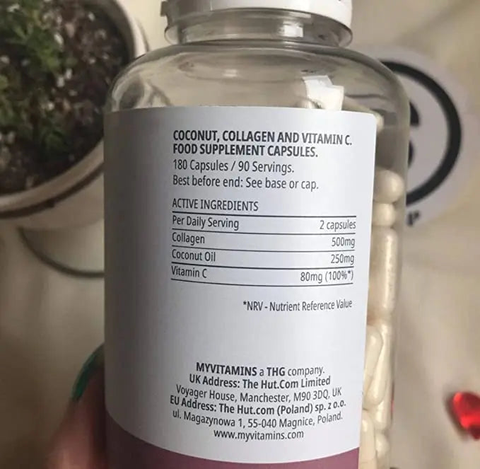 Coconut + Collagen (180 Capsules) - Myvitamins MyVitamins