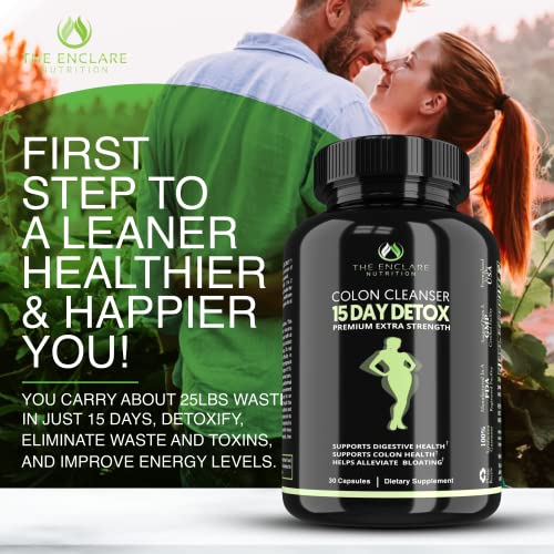 THE ENCLARE NUTRITION Colon Cleanser Detox. Premium 15 Day Fast-Acting Diet Pills - AB Mystery