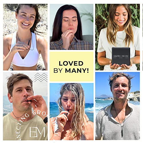 Mindful Breathing Necklace for Anxiety Stress Relief - Earth and Moon Stainless Steel Anxiety - AB Mystery