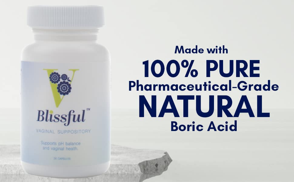 V Blissful Boric Acid Suppository & Soothing Vaginal Solution for Yeast Infection & Bacterial Vaginosis - AB Mystery