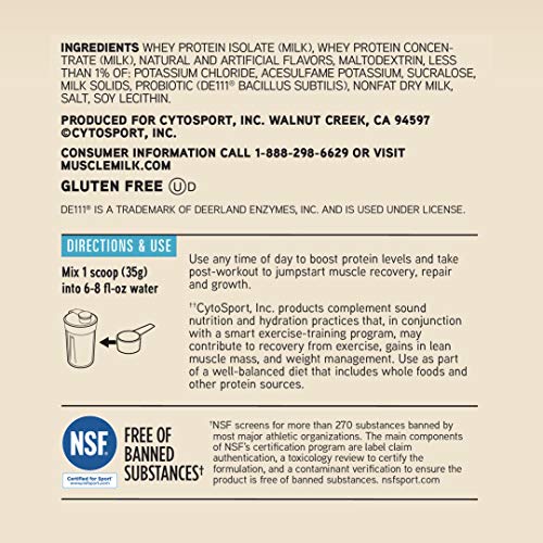 Muscle Milk 100% Whey With Probiotics Protein Powder, Vanilla, 1.85 Pound, 23 Servings - AB Mystery