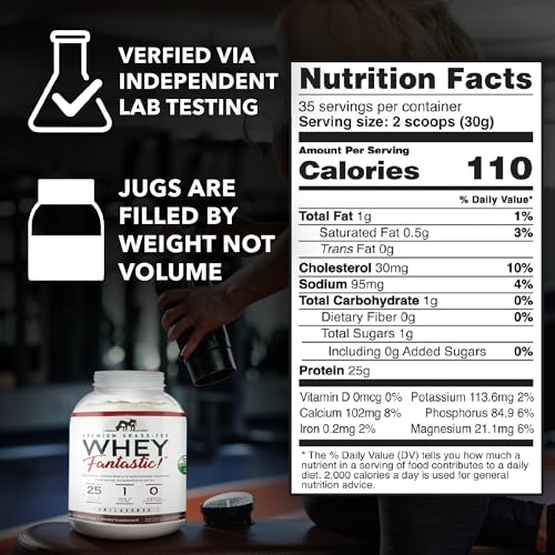 Whey Fantastic - Unflavored - 100% Natural Grass Fed Whey Protein Powder - Unique 3 - AB Mystery