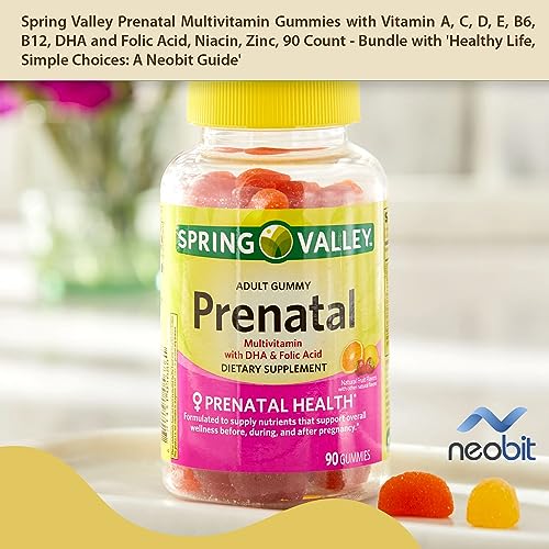 Spring Valley Prenatal Multivitamin Gummies with Vitamin A, C, D, E, B6, B12, DHA and Folic Acid Neobit