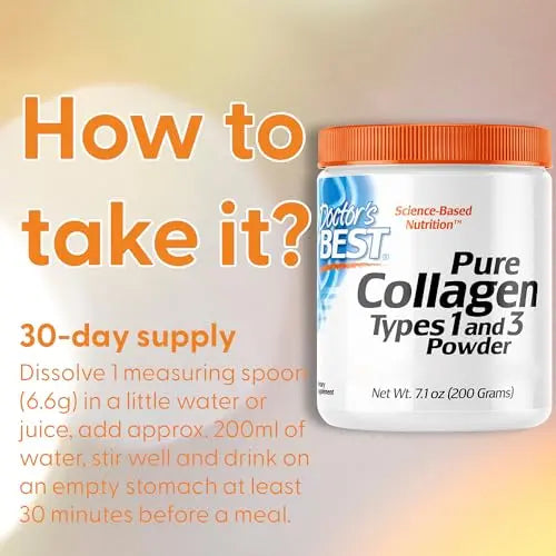 Doctor's Best, Pure Collagen Type 1 and 3 (Collagen Type 1 and 3), 200g Powder - AB Mystery
