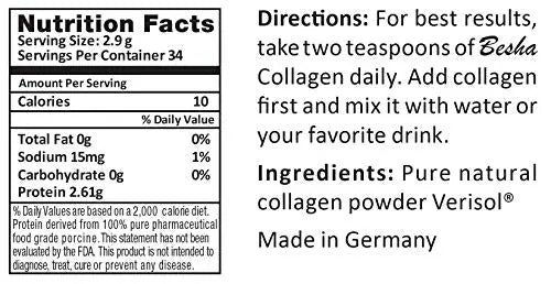 BESHA INC Verisol - Collagen Bioactive Peptides (Natural Collagen Powder) Made in Germany - AB Mystery