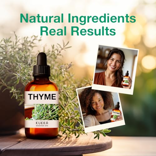 Kukka Thyme Essential Oil for Hair Thyme Oil for Skin - 100% Natural Thyme Essential Oil for Diffuser - AB Mystery