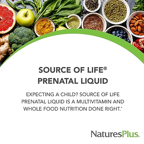 NaturesPlus Source of Life Prenatal Liquid, Tropical Fruit - 30 fl oz - Multivitamin Nature's Plus