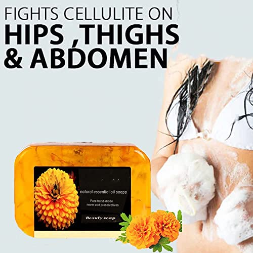 NHIKLATA 2PCS Turmeric Handmade Soap, Natural Organic Ginger Soap, Lymphatic - AB Mystery