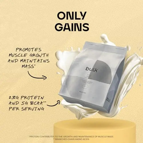 Bulk Pure Whey Protein Powder Shake, Vanilla, 1 kg, Packaging May Vary Bulk