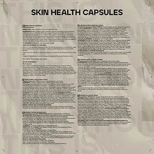 Bulk Skin Health Supplement Capsules, Collagen, Vitamin C, Iodine, Pack of 120 - AB Mystery