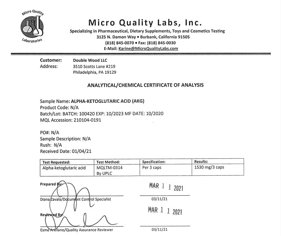 AKG Supplement (Alpha Ketoglutaric Acid) 1,000mg Per Serving (180 Capsules) Different - AB Mystery