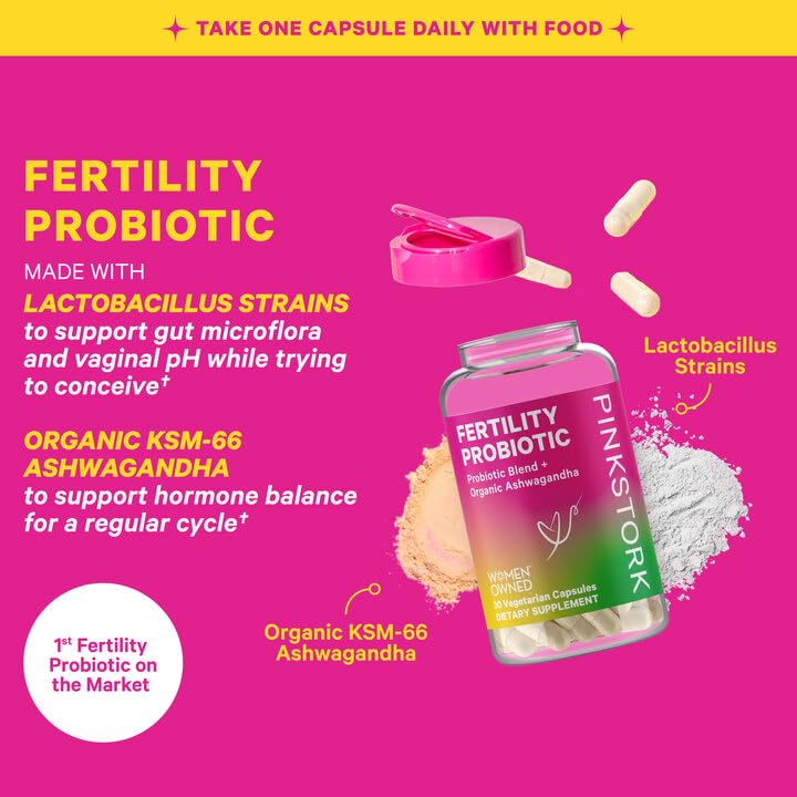 Pink Stork Fertility Supplement for Women and Probiotics for Conception, Support Hormone Balance Pink Stork